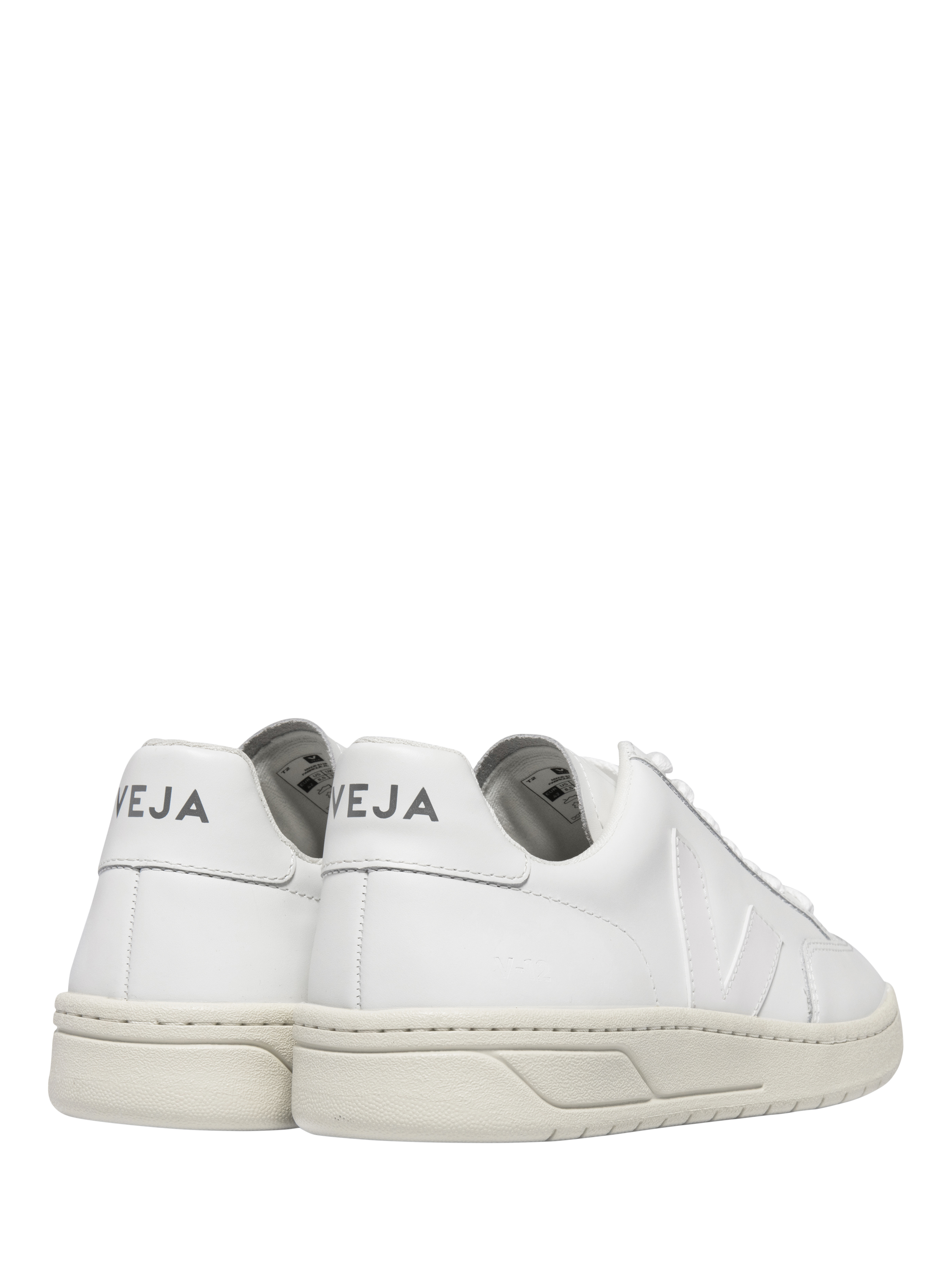Product image 3 of 3, which shows VEJA V12 Leather Lace Up Trainers, Extra White, 7