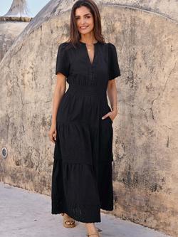 Aspiga Sienna Broderie Anglaise Dress, Black