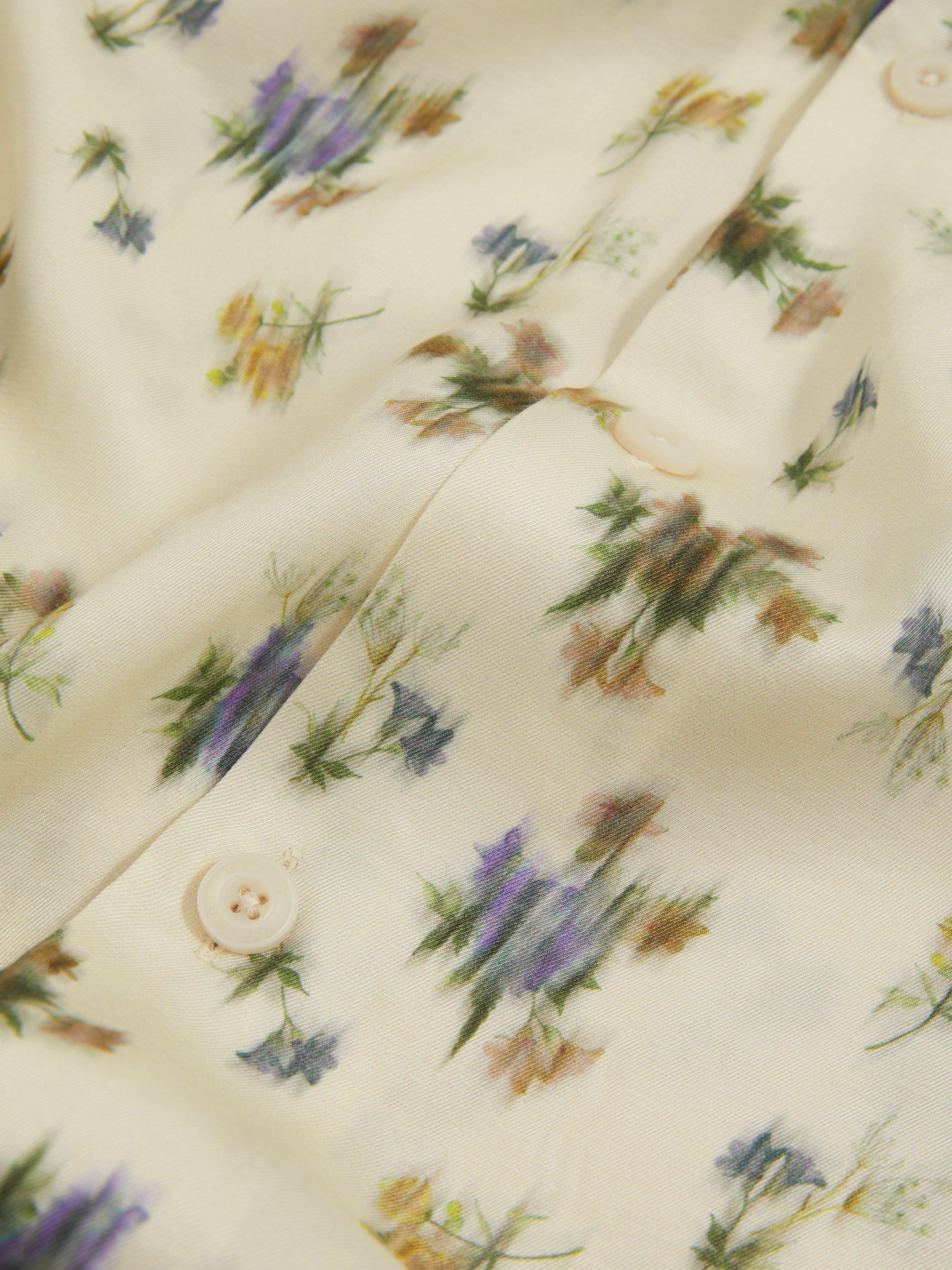 Product image 2 of 5, which shows Reiss Fade Floral Print Shirt, White/Multi, XS