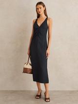 Reiss Paige Ruched Jersey Dress, Black