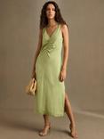 Reiss Petite Pari Ruched Sleeveless Dress, Green