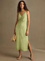 【海外限定】REISSドレス☆Pari Ruched Neck Dress, Green Reiss Pari Ruched Neck Dress, Green