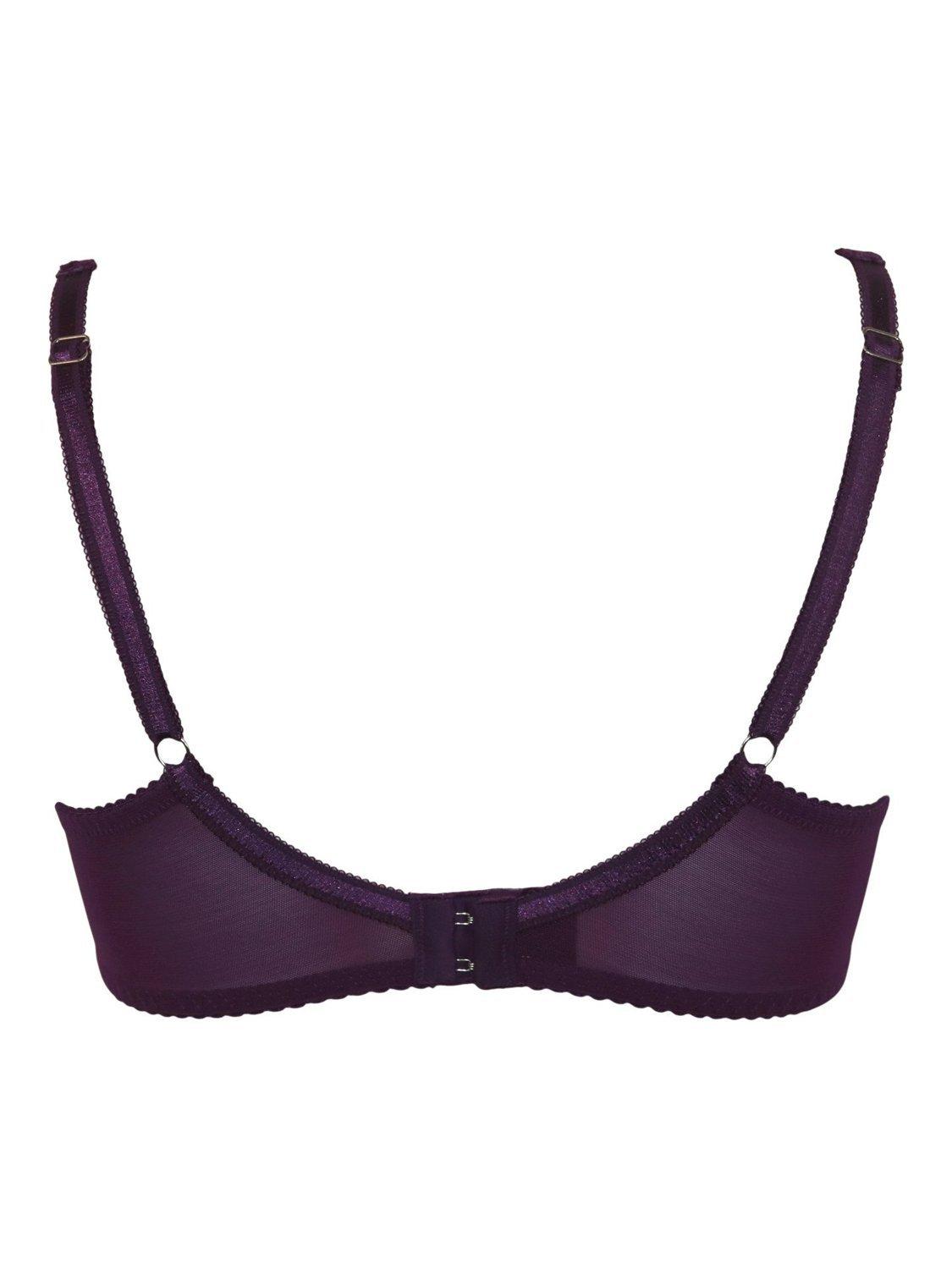 Product image 7 of 7, which shows Pour Moi Fleur High Apex Balconette Bra, Plum, 32C