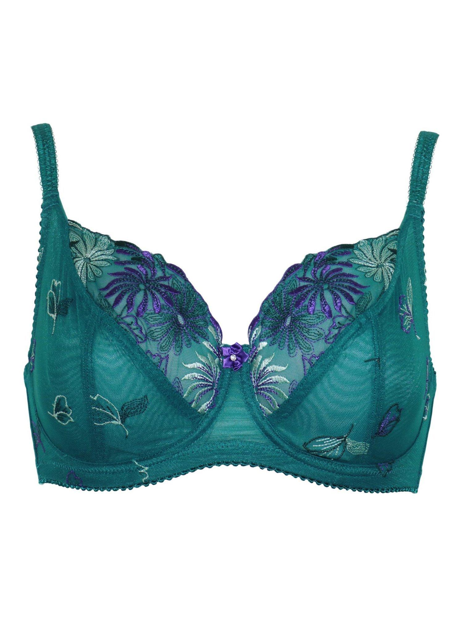Product image 6 of 7, which shows Pour Moi St Tropez Full Cup Bra, Forest/Teal, 32DD