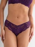 Pour Moi Fleur Cheeky V-Shaped Knickers, Plum