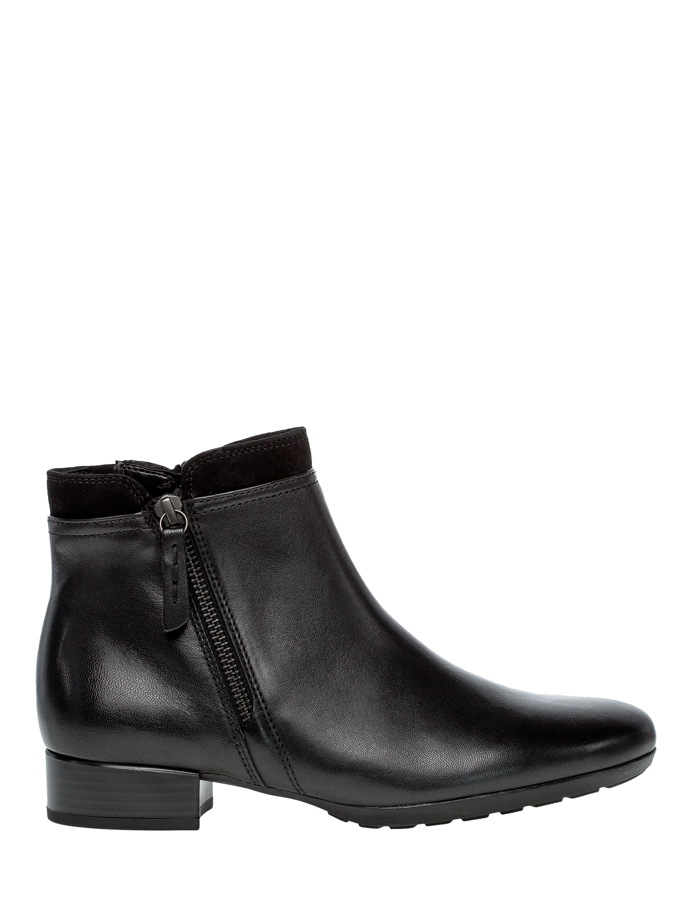 Product image 1 of 4, which shows Gabor Briano Wide Fit Leather Ankle Boots, Black, 3