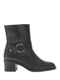 Gabor Easel Leather Ankle Boots, Black, Black