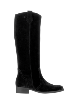 Gabor Garden Suede Knee High Boots, Black, Black