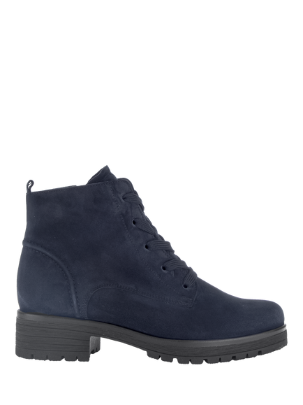 Gabor Zumba Wide Fit Suede Lace Up Ankle Boots, Navy, Navy