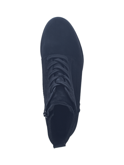 Gabor Zumba Wide Fit Suede Lace Up Ankle Boots, Navy - view 2, Navy