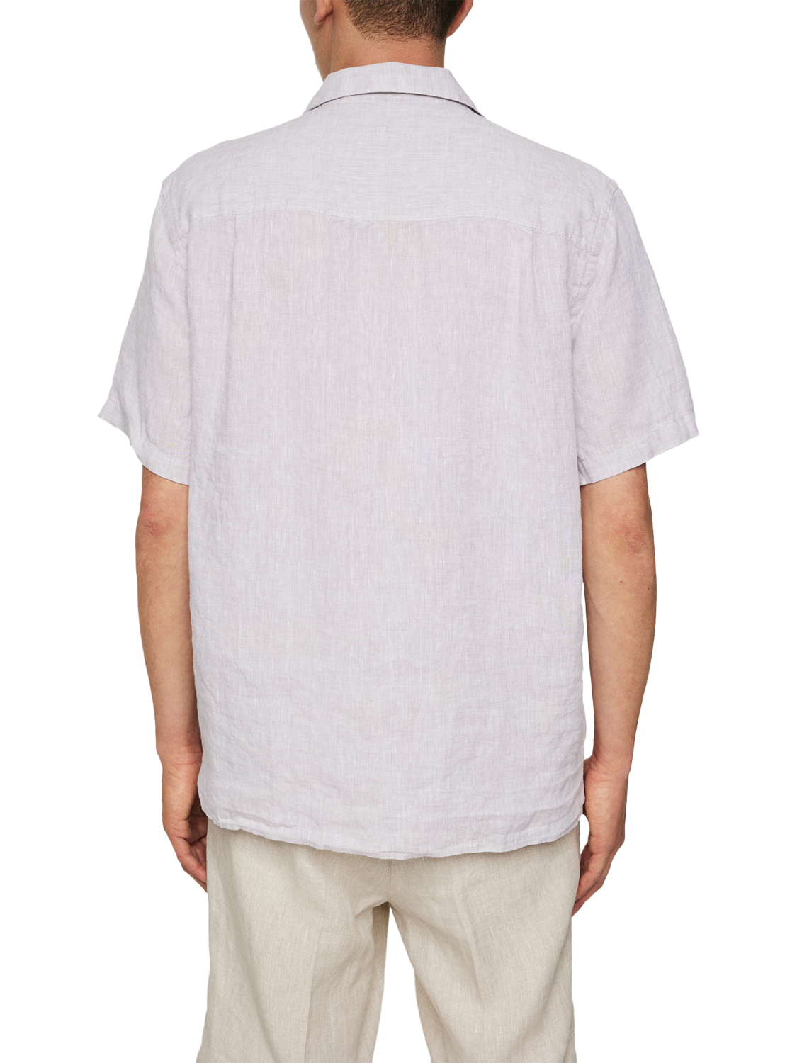 Product image 2 of 5, which shows J.Lindeberg Elio Regular Fit Revere Collar Linen Shirt, Moonbeam, L