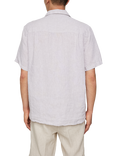 J.Lindeberg Elio Regular Fit Revere Collar Linen Shirt, Moonbeam