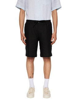 J.Lindeberg Brady Drape Linen Shorts, Black