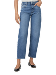 PAIGE Alexis Covered Button Barrel Leg Jeans, Light Blue