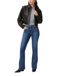 PAIGE Laurel Canyon High Waist Bootcut Jeans, Dark Blue