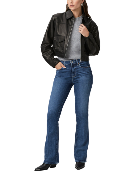 PAIGE Laurel Canyon High Waist Bootcut Jeans, Dark Blue, Dark Blue