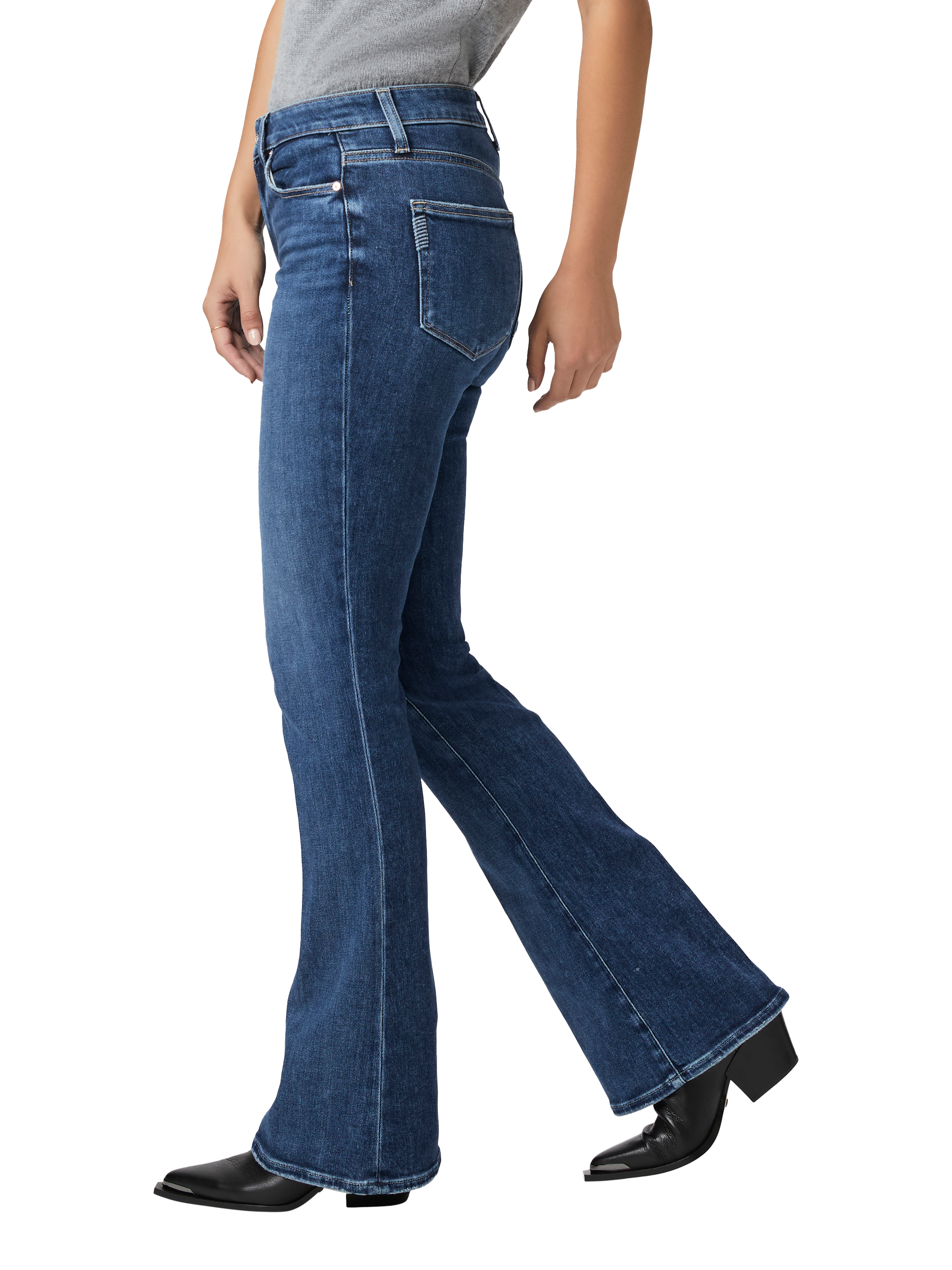 Product image 2 of 2, which shows PAIGE Laurel Canyon High Waist Bootcut Jeans, Dark Blue, W24/L32