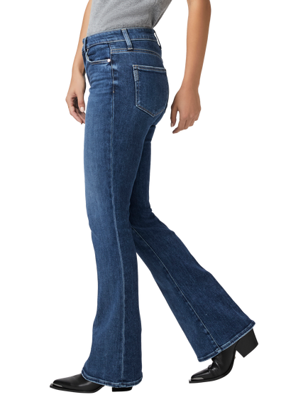 PAIGE Laurel Canyon High Waist Bootcut Jeans, Dark Blue - view 2, Dark Blue
