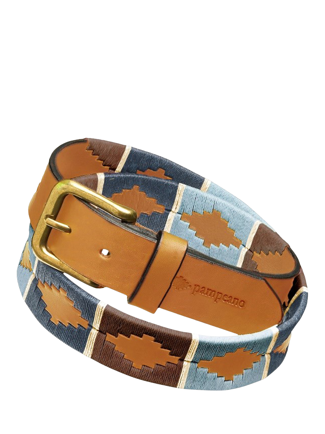Product image 1 of 3, which shows Pampeano Arenoso Leather Belt, Areno Blue, 28