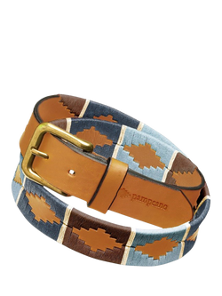 Pampeano Arenoso Leather Belt, Areno Blue