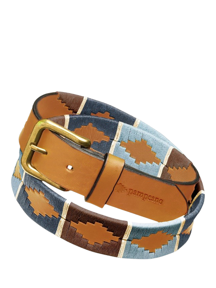 Pampeano Arenoso Leather Belt, Areno Blue