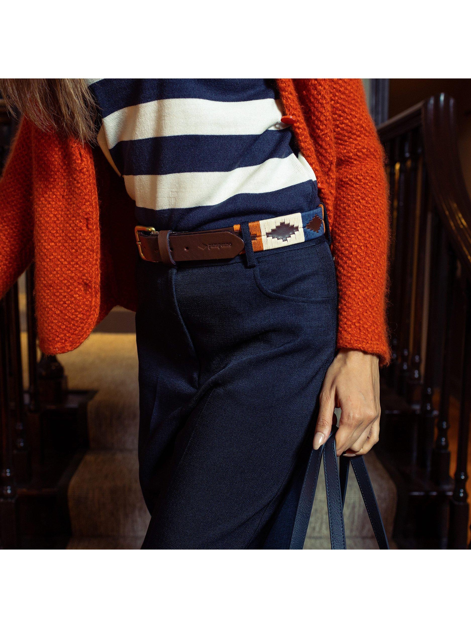 Product image 3 of 3, which shows Pampeano Aurora Leather Belt, Aurora Brown, 28