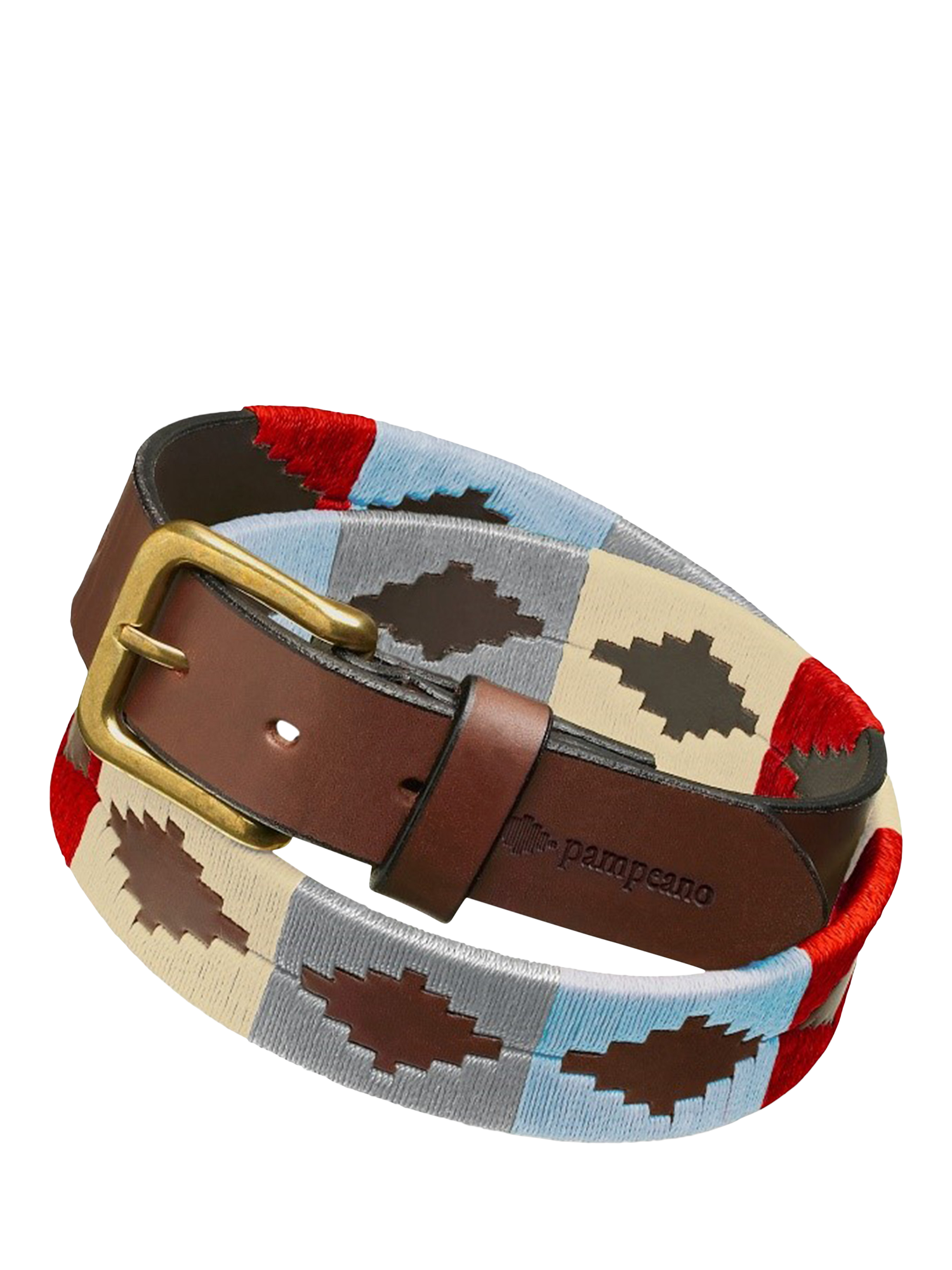 Product image 1 of 3, which shows Pampeano Brisa Leather Belt, Brisa Brown, 28