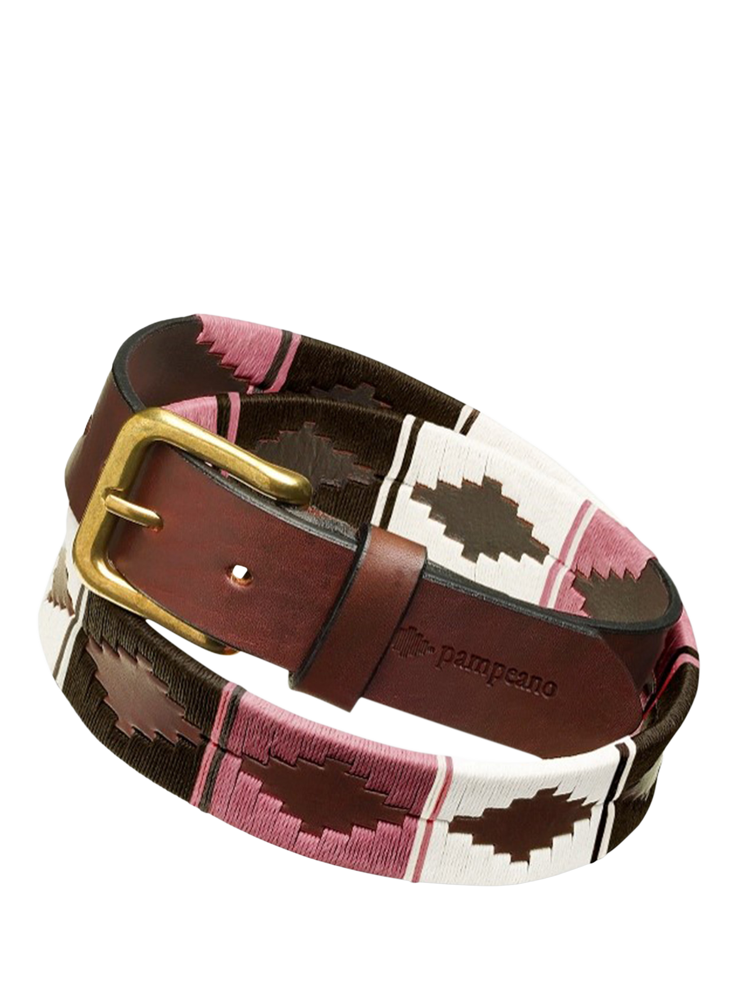 Product image 1 of 2, which shows Pampeano Frambuesa Leather Belt, Framb Brown, 28