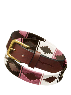 Pampeano Frambuesa Leather Belt, Framb Brown, Framb Brown