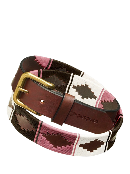 Pampeano Frambuesa Leather Belt, Framb Brown, Framb Brown