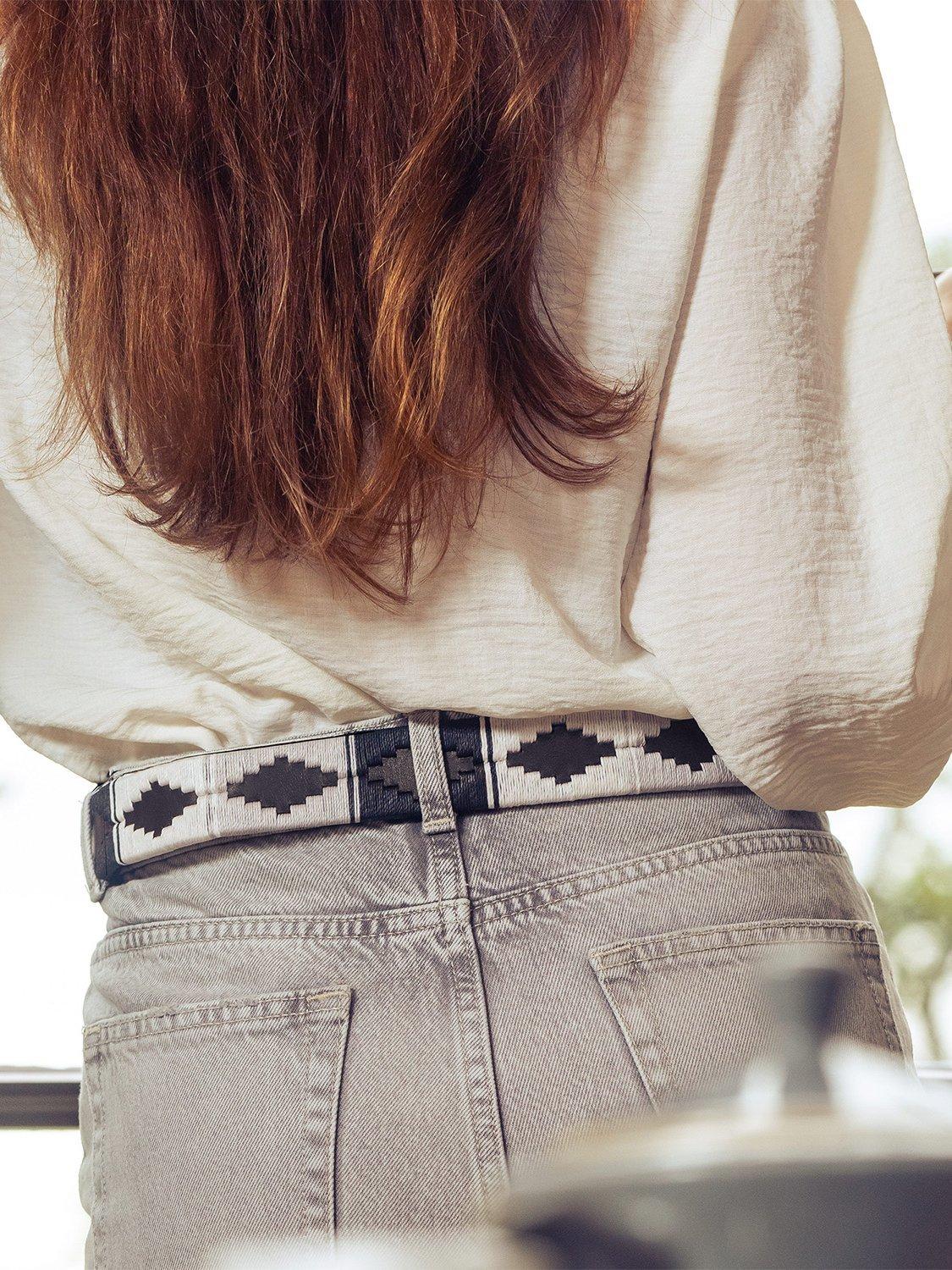 Product image 3 of 3, which shows Pampeano Nieve Leather Belt, Nieve Black, 28