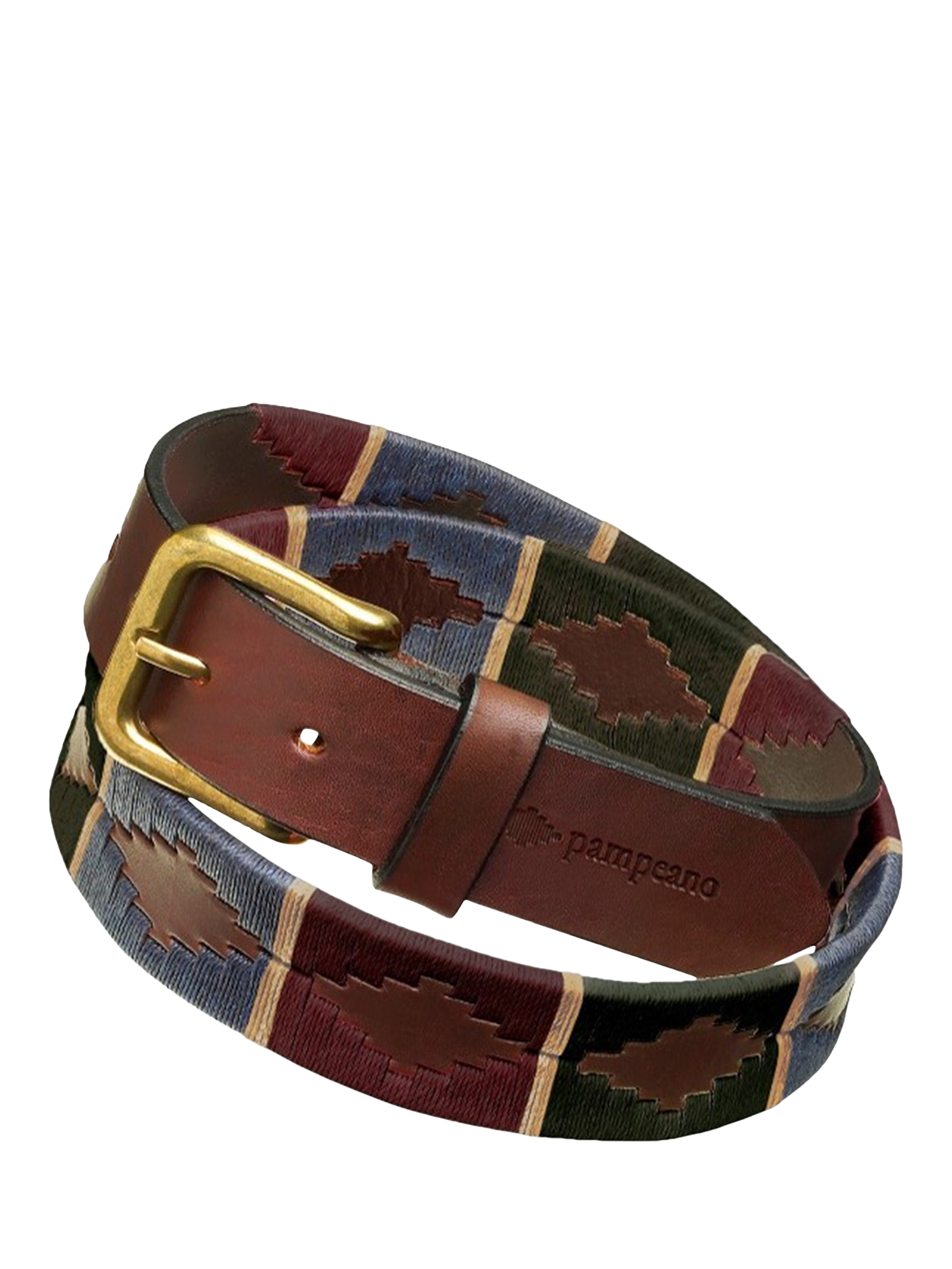 Product image 1 of 3, which shows Pampeano Otono Leather Belt, Otono Brown, 28