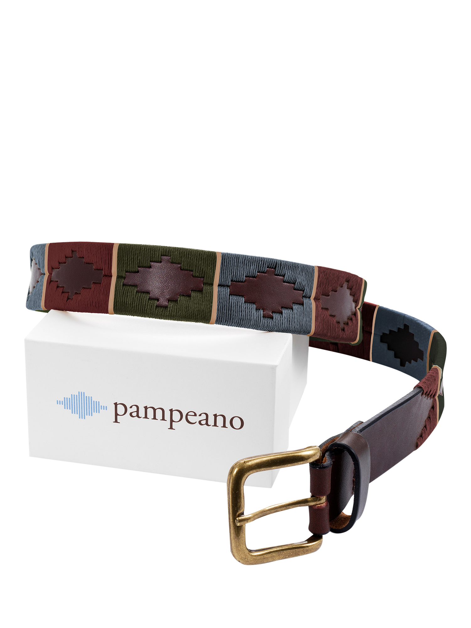 Product image 2 of 3, which shows Pampeano Otono Leather Belt, Otono Brown, 28