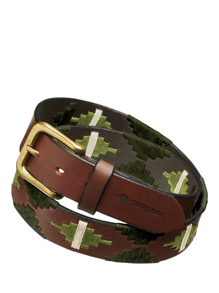 Pampeano Verdeo Leather Belt, Green, Green