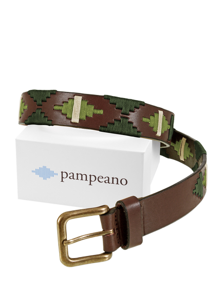 Pampeano Verdeo Leather Belt, Green - view 2, Green