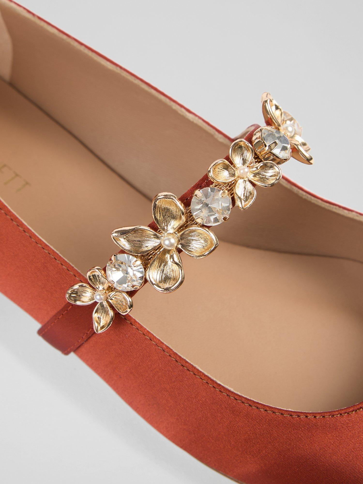 Product image 4 of 4, which shows L.K.Bennett Amber Satin Flat Shoes, Orange, 2
