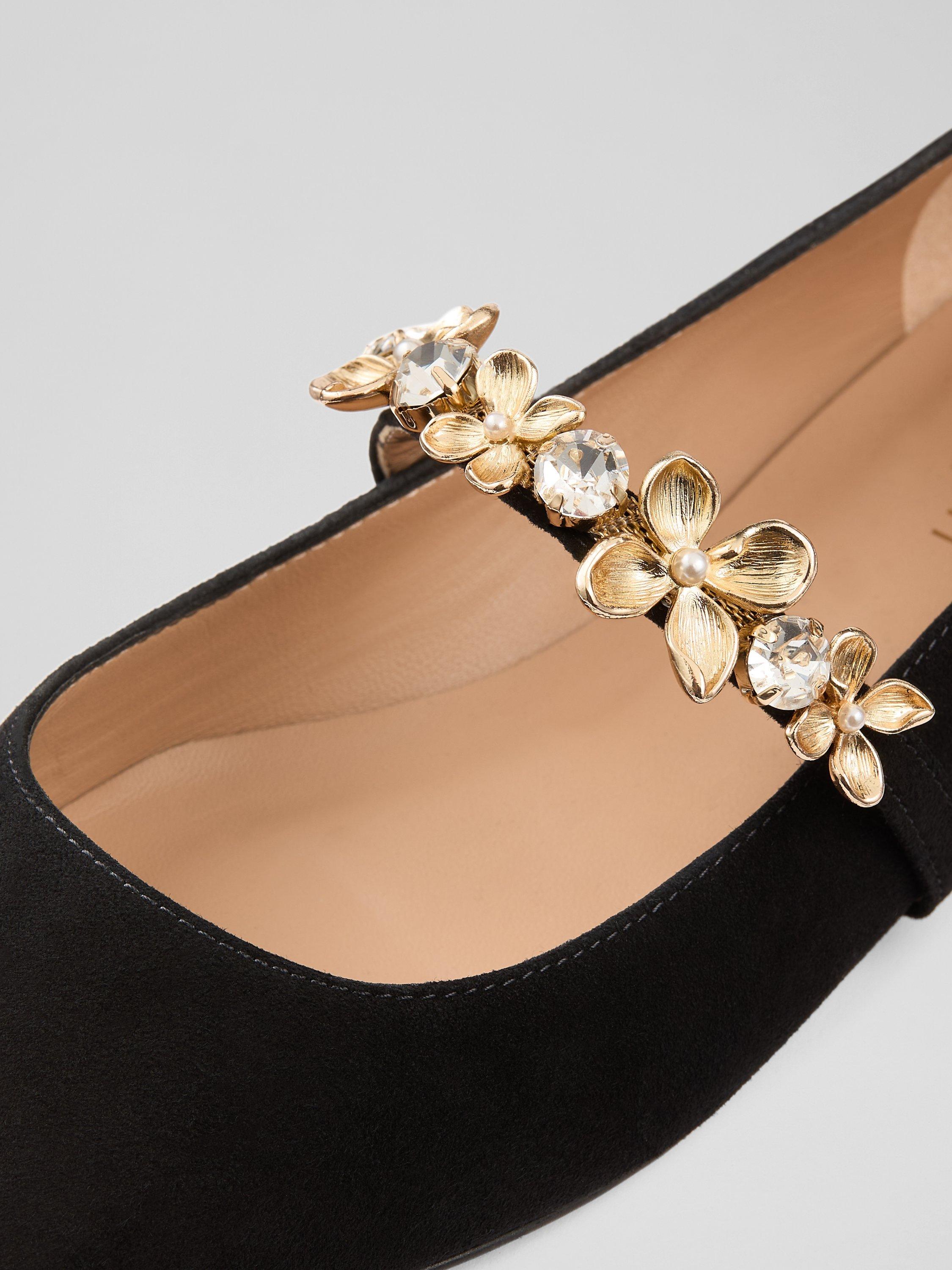 Product image 3 of 4, which shows L.K.Bennett Amber Suede Flat Shoes, Black, 2