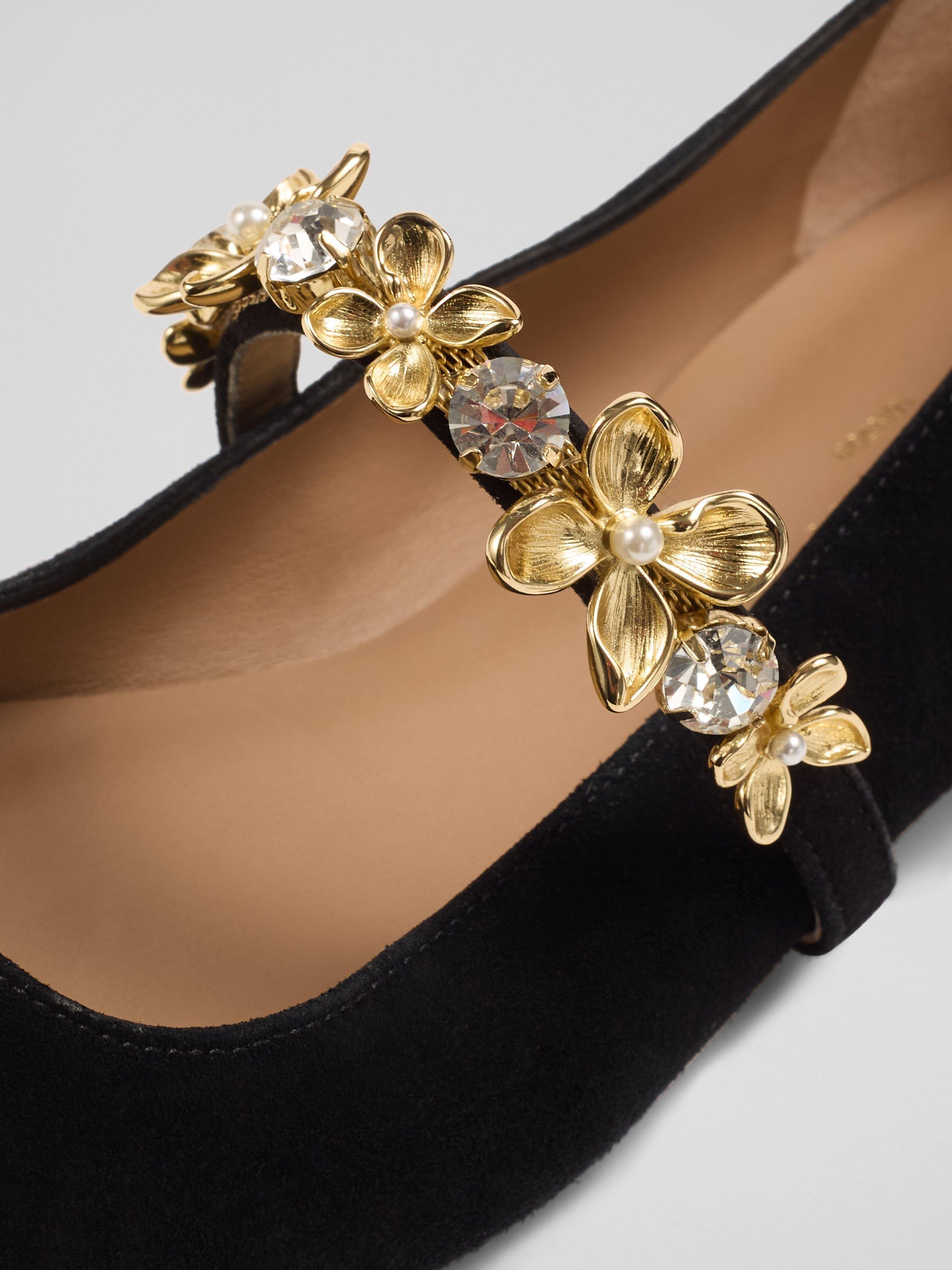 Product image 4 of 4, which shows L.K.Bennett Amber Suede Flat Shoes, Black, 2