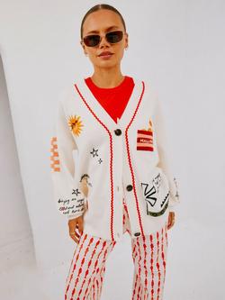 Never Fully Dressed Poema Balearic Islands Cardigan, White, White