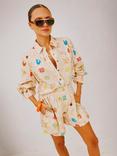Never Fully Dressed Elissa Shell Print Shorts, Cream