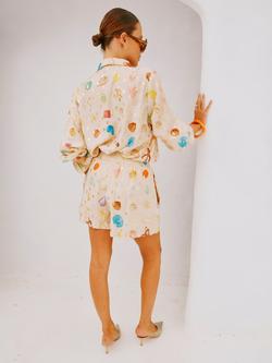 Never Fully Dressed Elissa Shell Print Shorts, Cream - view 2, Cream