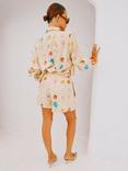 Never Fully Dressed Geanie Shell Print Shirt, Cream
