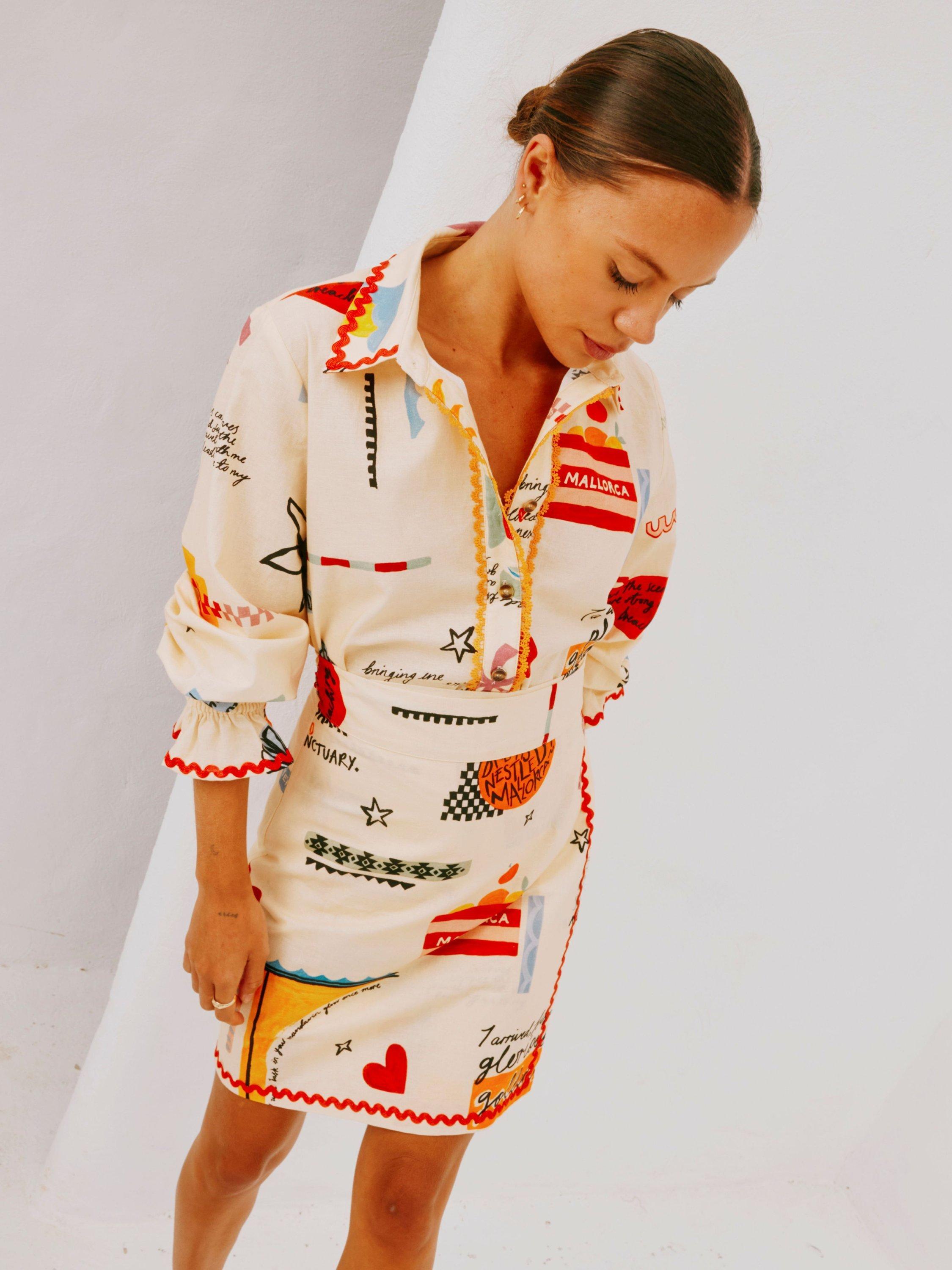 Product image 3 of 5, which shows Never Fully Dressed Geanie Poema Shirt, Cream, 6