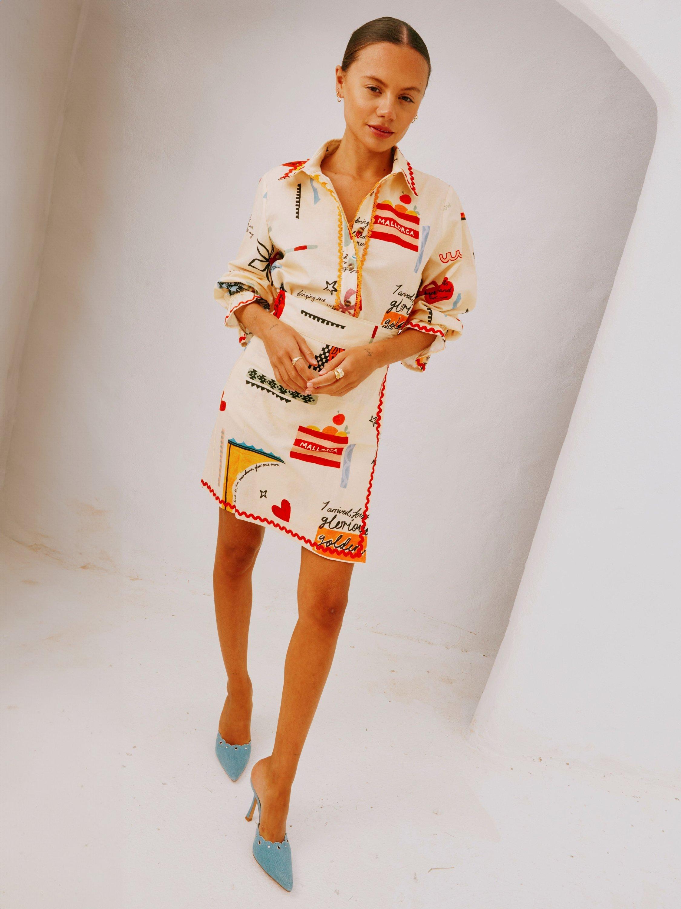 Product image 5 of 5, which shows Never Fully Dressed Geanie Poema Shirt, Cream, 6