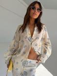 Never Fully Dressed Miley Oyster Print Shirt, Cream
