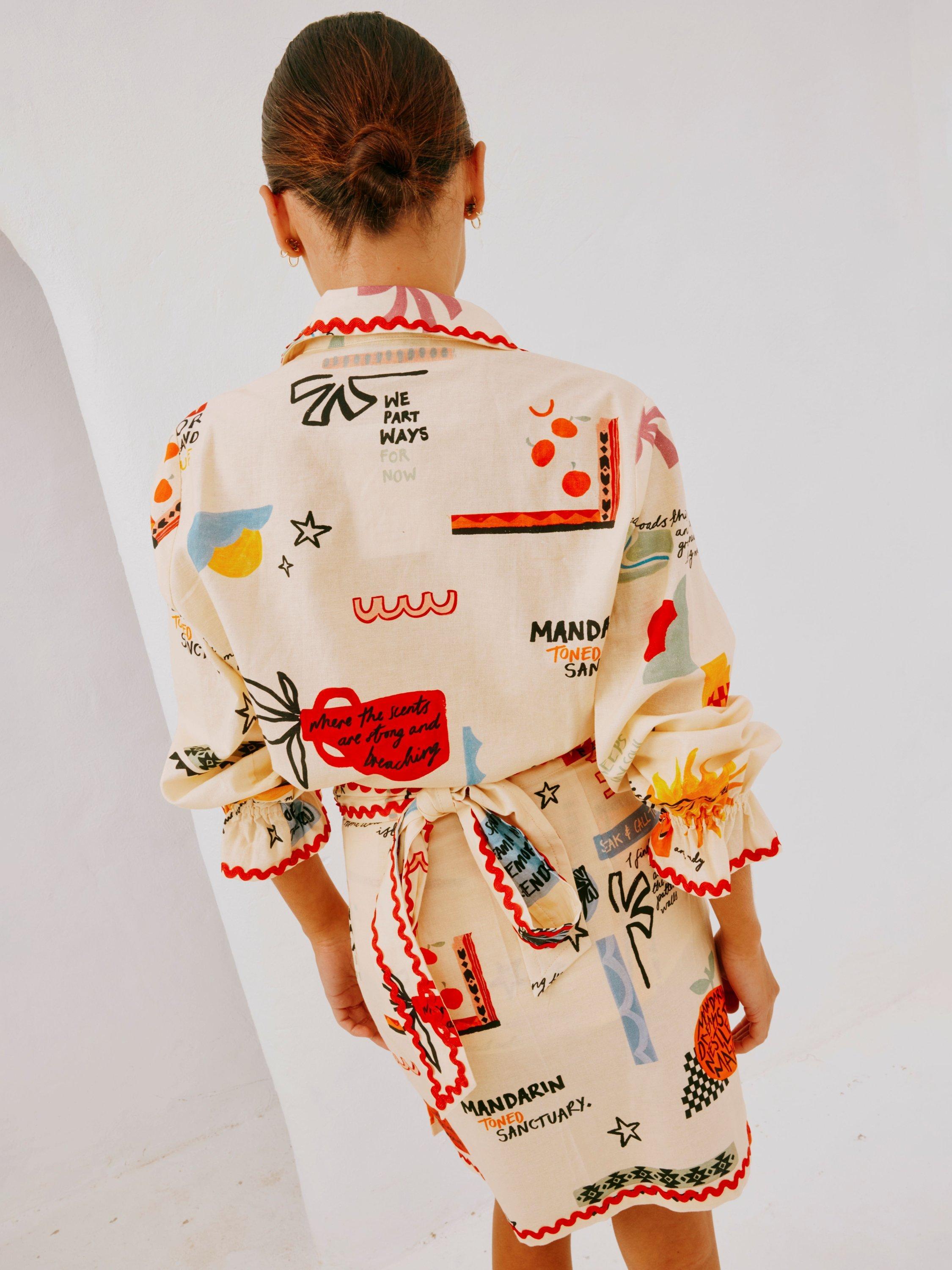 Product image 4 of 4, which shows Never Fully Dressed Poema Jaspre Mini Skirt, Cream, 6