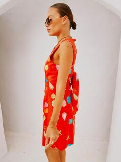 Never Fully Dressed Ioana Shell Print Mini Dress, Red - view 2, Red
