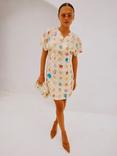 Never Fully Dressed Shell Wrap Mini Dress, Cream