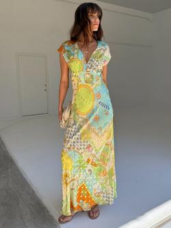 Never Fully Dressed Isla Cap Sleeve Elodie Dress, Multi, Multi