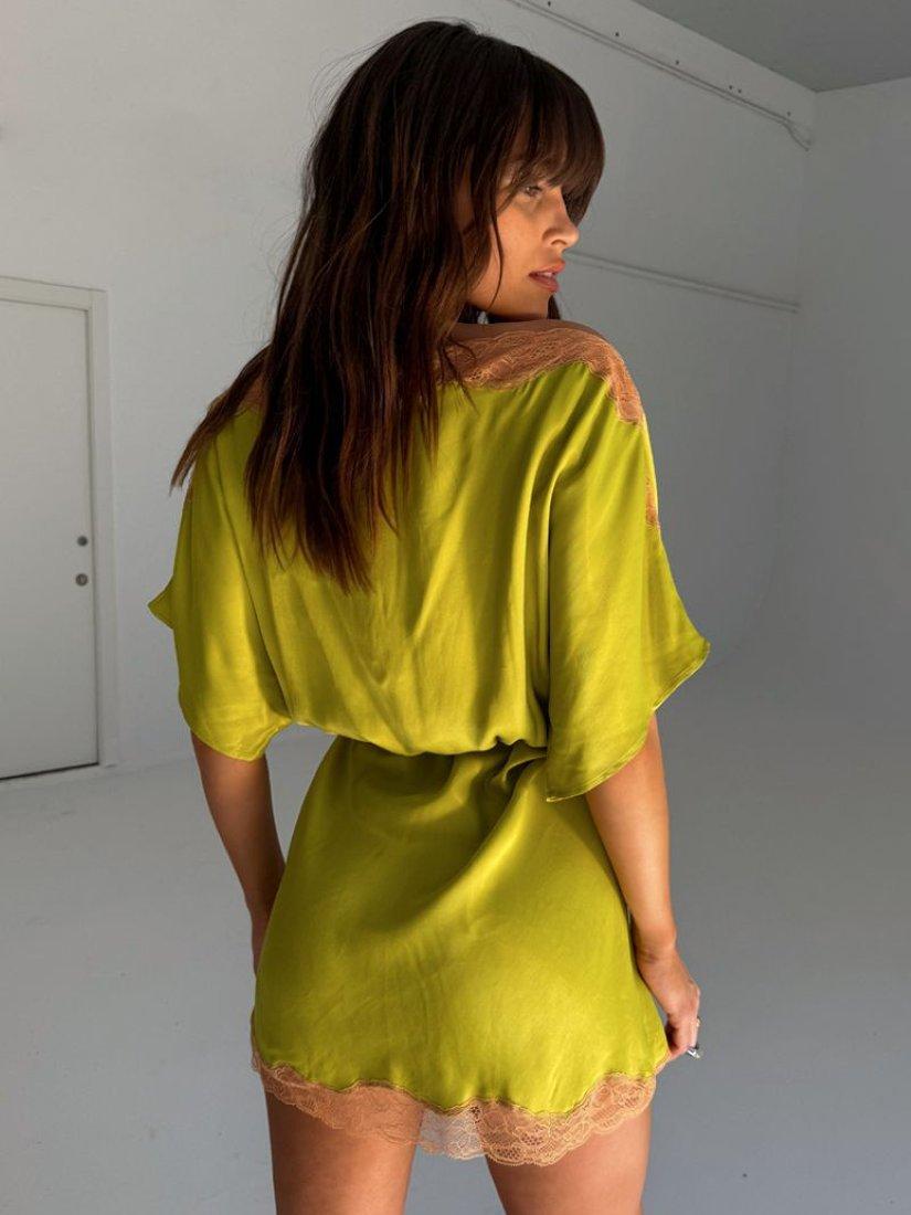 Product image 3 of 5, which shows Never Fully Dressed Tilly Laced Mini Dress, Olive, 6
